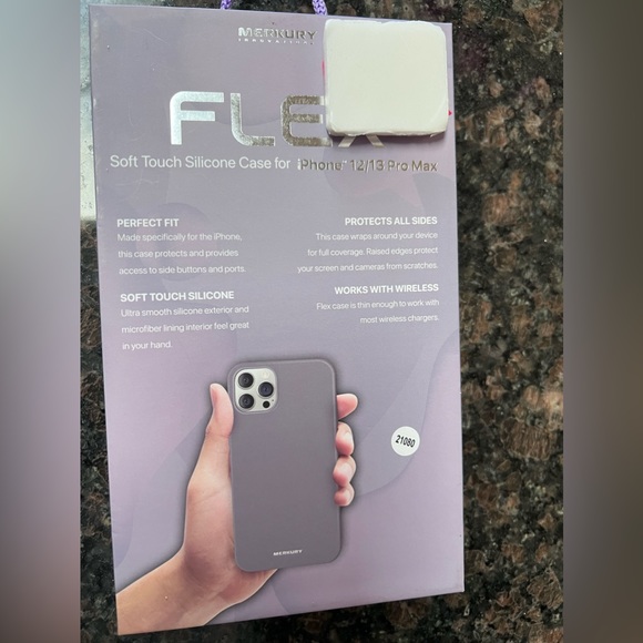 Merkury Flex Soft Touch Silicone Phone Case for iPhone 12/13 Pro Max -purple - Picture 2 of 2